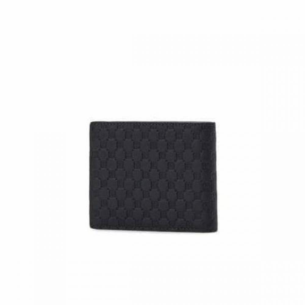 Daks Black European Leather Louis Embossed Dd Pattern Slim Wallet Dbwa6e374bk
