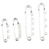 5pcs/lot Safety Pins Brooch Blank Base Brooch Pins 50/80/90mm Pins 3/5 Rings Jewelry Pin for Jewelry Making Supplies Accessorie