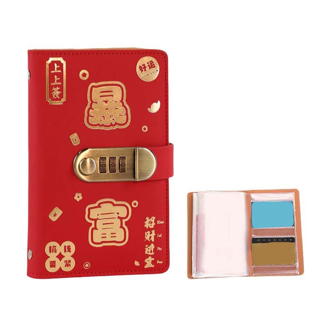 Wallet Storage Saving Money Binder With Password Lock Account Book Planner Organizer Family