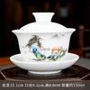 Craftsman Taihui's New High-white Household Hand-painted Gold-painted White Porcelain Sancai Cover Bowl Ceramic Tea Set Tea Bowl Printed Tea