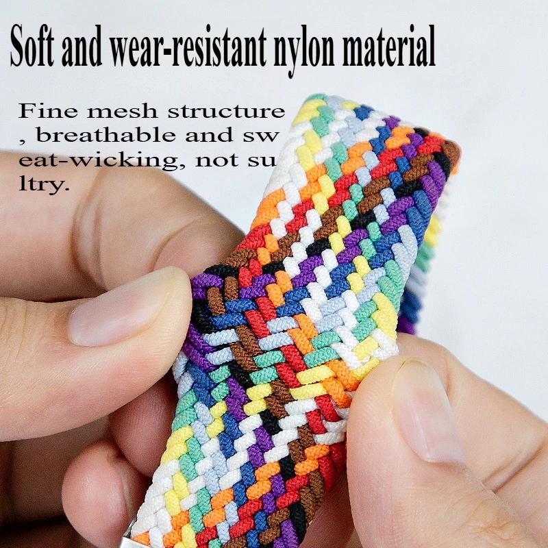 Nylon Braided Loop Strap For Amazfit T-Rex3 Pro 44mm 48mm Parachute Buckle Bracelet Band For Balance 2-1/Helio/Active 2/Bip 6-5