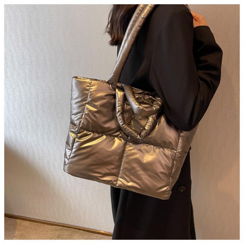 Large-capacity Bag Women's Autumn and Winter New Down Jacket Bag Trendy Versatile Portable Shoulder Bag Tote Bag