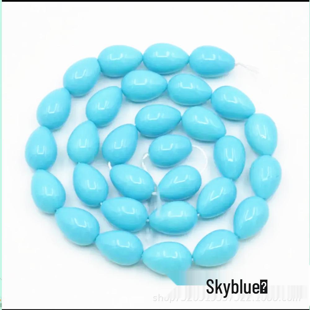 9x13mm Teardrop Glass Shell Beads - Painted, Non-Peeling, Loose Beads for DIY Jewelry.