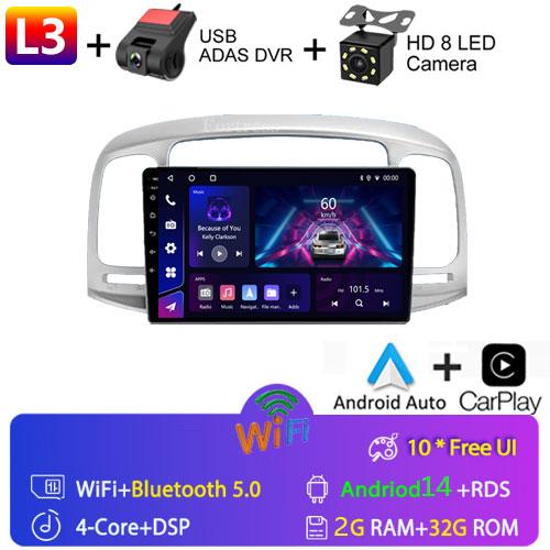 8G 128G Car Radio Android Auto Carplay For Hyundai Accent 2008 -2011Multimedia Qled Screen Stereo Autoradio GPS Navigation Wifi