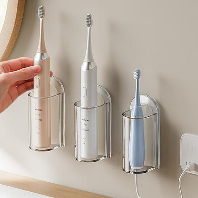 Electric Toothbrush Holder Stand Rack Wall-Mounted Toothbrush Holder Space Saving Bathroom Organizer Accessories Storage Box