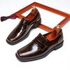 Summer British Loafers Men's Business Casual Glossy Leather Shoes Business One-pedal Square Head Men's Shoes Formal Foot Cover
