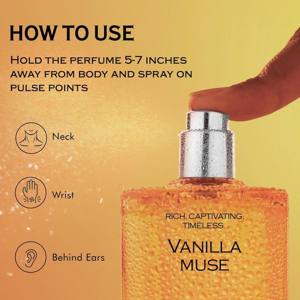 FIEN Perfume Vanilla Muse for Women | Sweet Gourmand Fragrance | 12 Hrs Long Lasting Eau De Parfum with Hazelnut, Peony & Vanilla Bean |