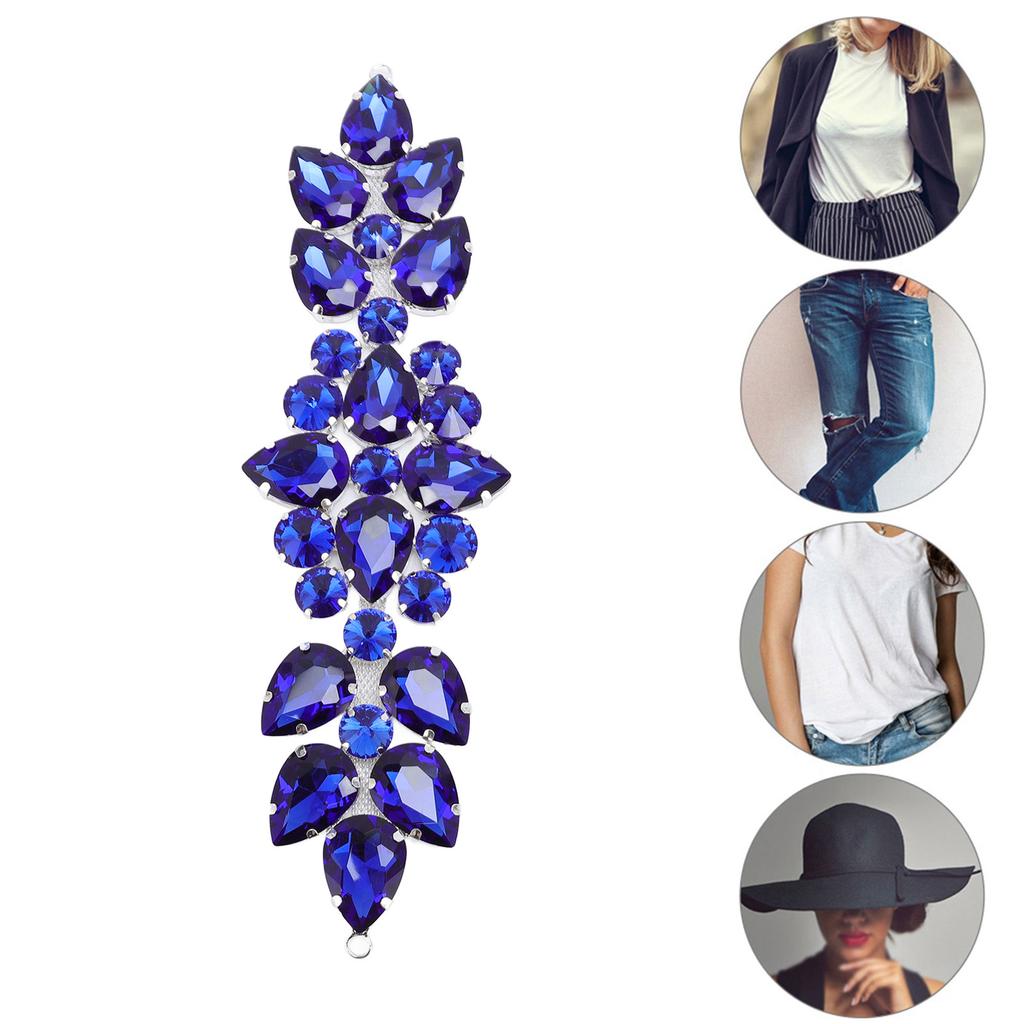 Applique Strass Verre Exquise Éblouissante Fleur Strass Verre Patch pour Vêtements Robe de Mariée