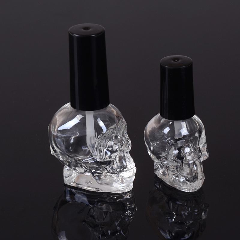 10/15 ml prázdna fľaštička na lak na nechty, číre sklo, s kefkou, plniteľná, naparovaná hlava