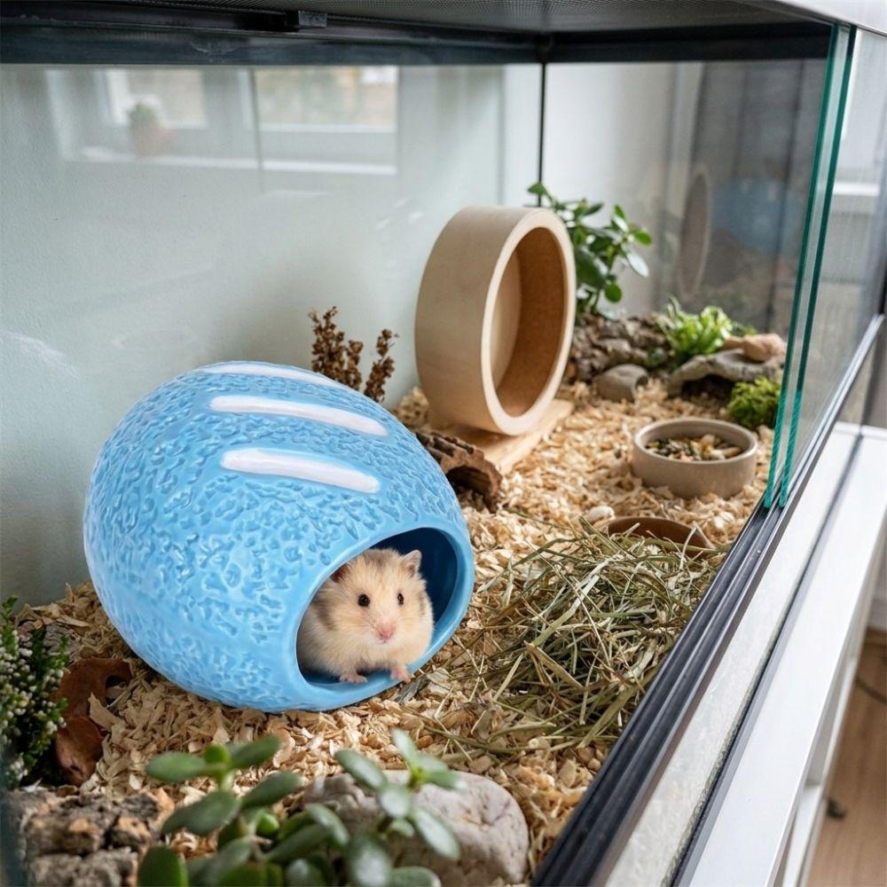 Cooling Bread Shaped Reptile Hideout Anti-slip Fish Spawning Cave Pet Habitat Cave Reptile Cage