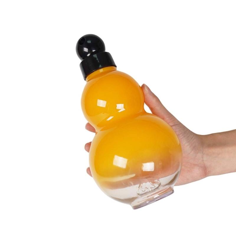 Gourd Shape Water Cup Large Capacity Water Bottle, Gourd Water Bottle with Shoulder Strap, Outdoor Hiking Water Bottle
