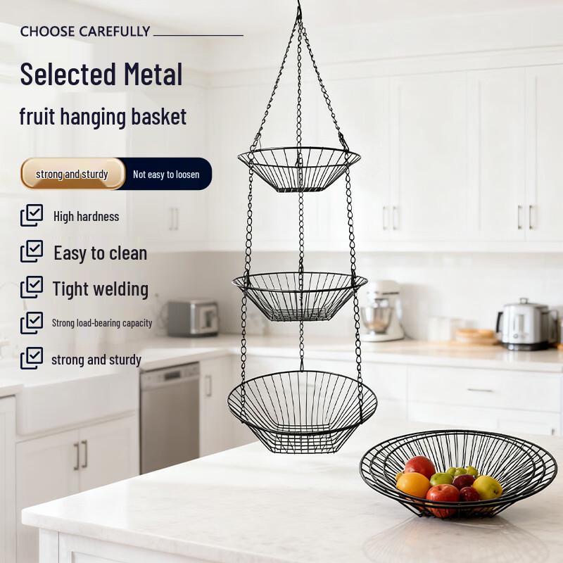 3-Tier Folding Aluminum Fruit Hanging Basket
