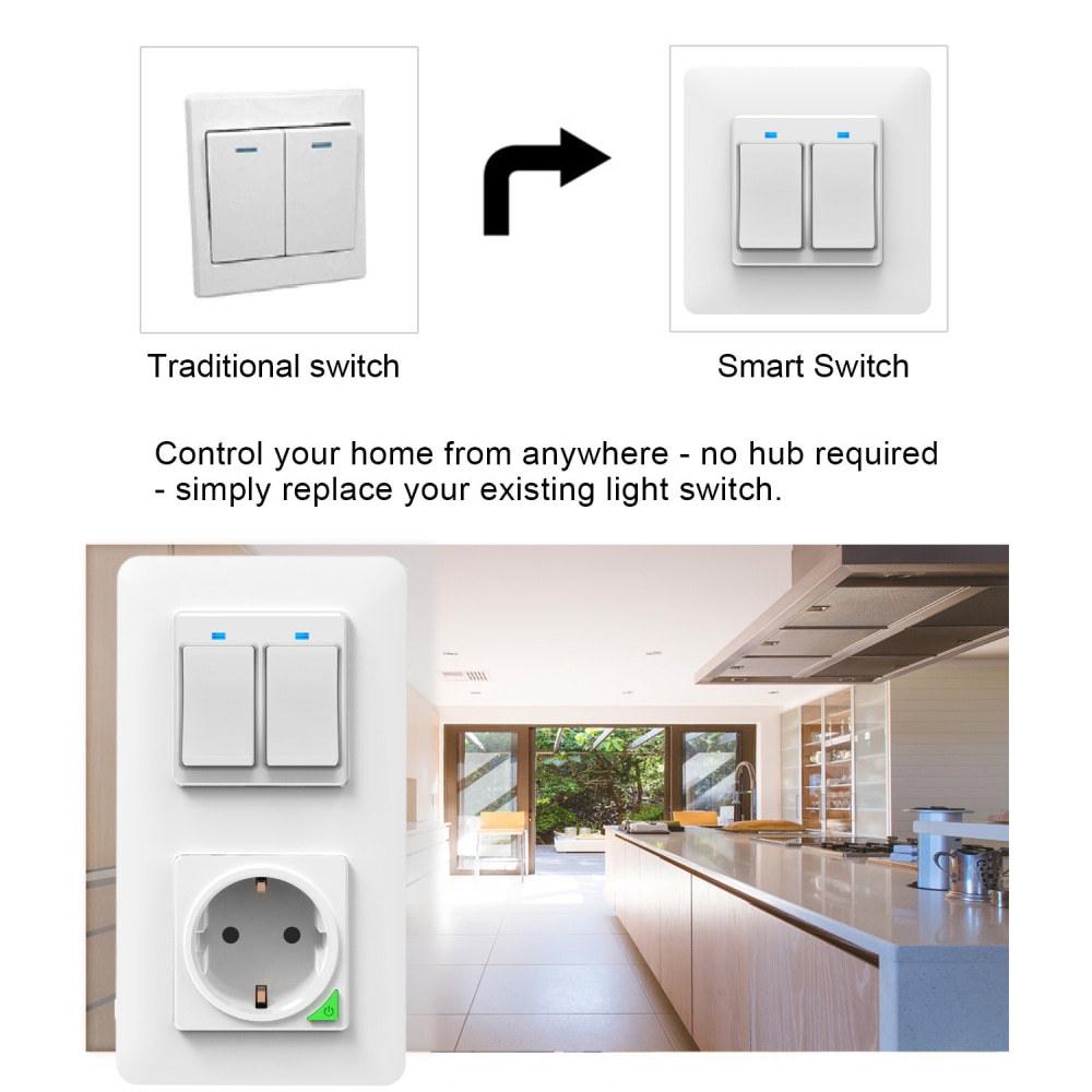 EU Standard 120 Tuya Wireless Two-Way Alexa Wall Switch