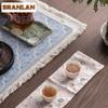 Brocade Flowers Tea Towel Antique Tea Cup Pad Dish Towels For Kitchen Tea Napkins Household Tea Cloth Drinkware Accessories Gift