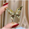 SUYU Vintage Black Butterfly Brooch With Slightly Inlaid Cubic Zirconia Insect Clothing Accessories