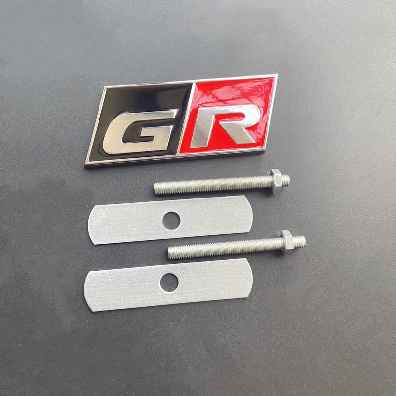 3D Metal GR Logo Car Front Grill Emblem Trunk Badge For Toyota Yaris CH R RAV4 Corolla Revo Hilux GR Sport Sticker Accessories HH0