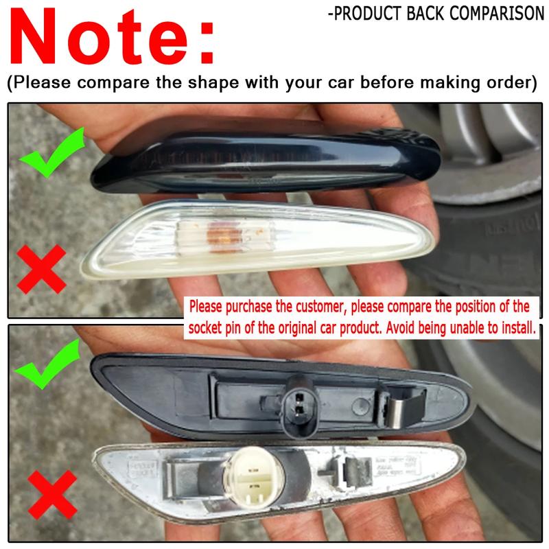 2x Dynamic LED Fender Light Side Marker For BMW 1 3 5 serie E46 E60 E61 E81 E82 E87 E88 E90 E91 E92 E93 X1 E84 X3 E83 X5 E53