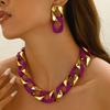 Women's Geometric Links Jewelry Set with Necklace and Earrings
