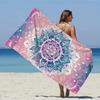Bohemian Oversized Mandala Beach Towel - Quick Dry,Vibrant Mandala Design in Pink & Blue, Perfect for Travel Outdoor Adventures