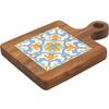 Acacia Wood Flower Tile Trivet: Wooden Anti-Scald Heat Insulation Pad for Dining Table and Ceramic Tableware.