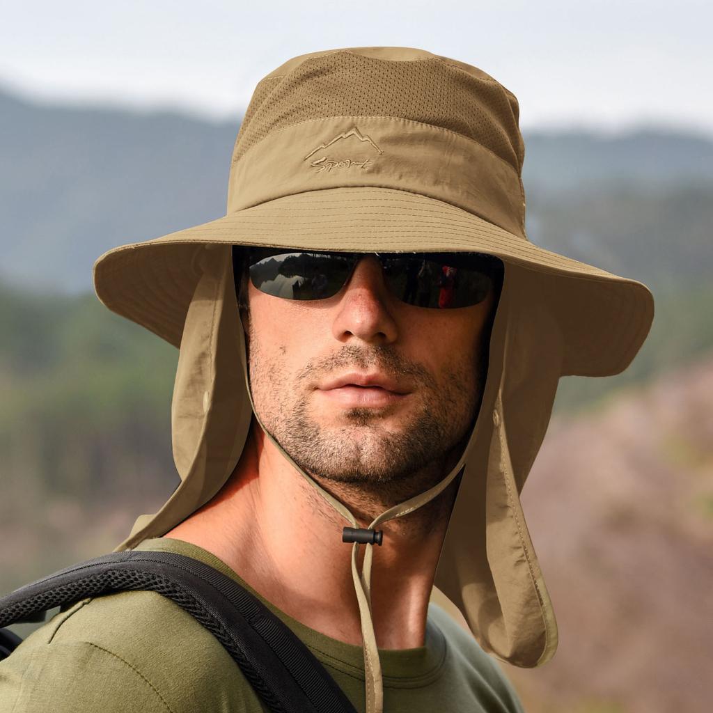 Men's Wide-Brim Fishing Hat Outdoor, Fisherman Hat, Sun Hat,Sun 