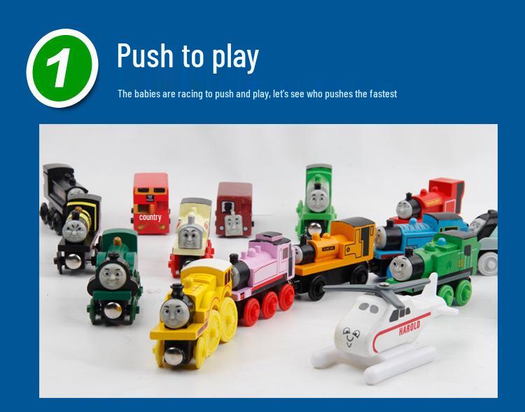 Magnetic Thomas the Tank Engine Wooden Train Set with Cake Party Decorations