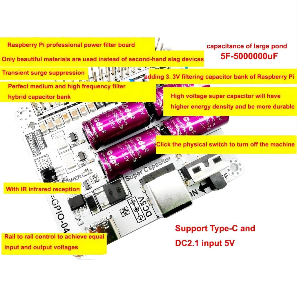 Efficient HiFi Power Filter with Farad Capacitor Ensures Stable and Reliable Power Supply for Electronic Projects