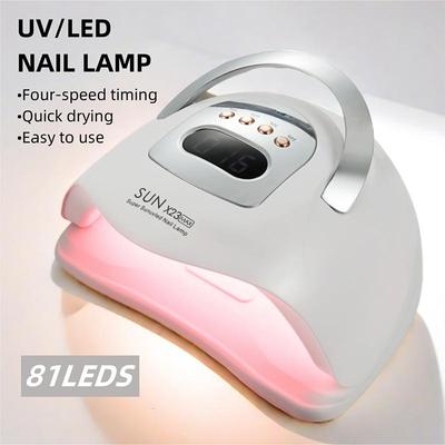 SUNX23 MAX Uv Nagellampa Nageltork 81 pärlor Uv-ljus För Naglar Professionell härdningslampa Torkgel Nageltork Manikyrutrustning