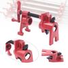 (4 Pack) 3/4" Wood Gluing Pipe Clamp Set Heavy Duty Vertical Bracket Water Pipe Clamp Woodworking Cast Iron Kit Red