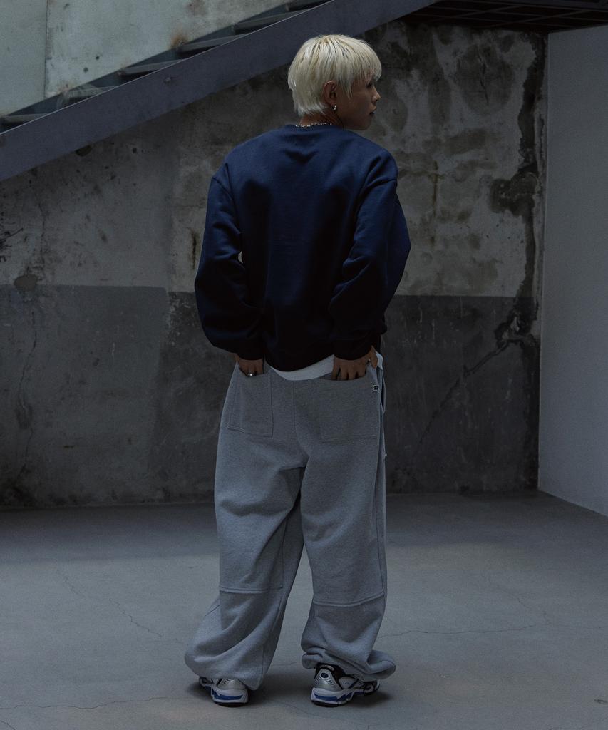 Tonilolenseu Wide Symbol Logo Sweatpants Melange Grey