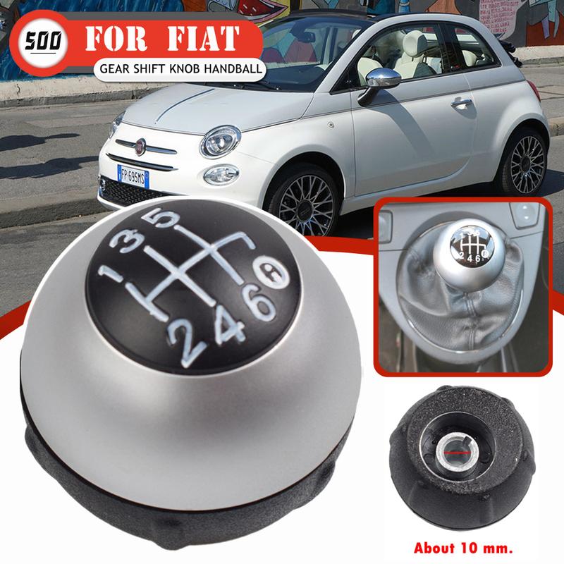 5 6 Speed Gear Shift Knob for Fiat 500 2012-2018 Chrome+Red 55344048