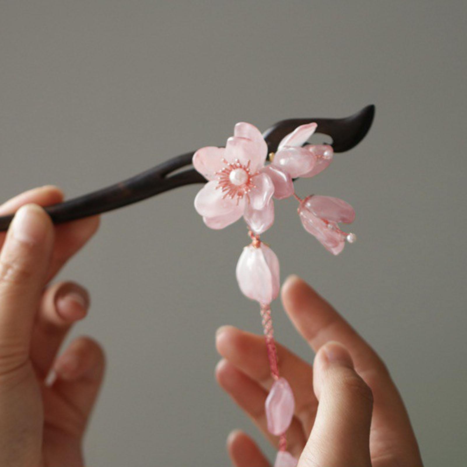 

Китайская палочка для волос цветок кисточка заколка сандаловое дерево древние девушки прическа пучок вилки палочки для еды винтажный ханьфу головной убор украшение для волос