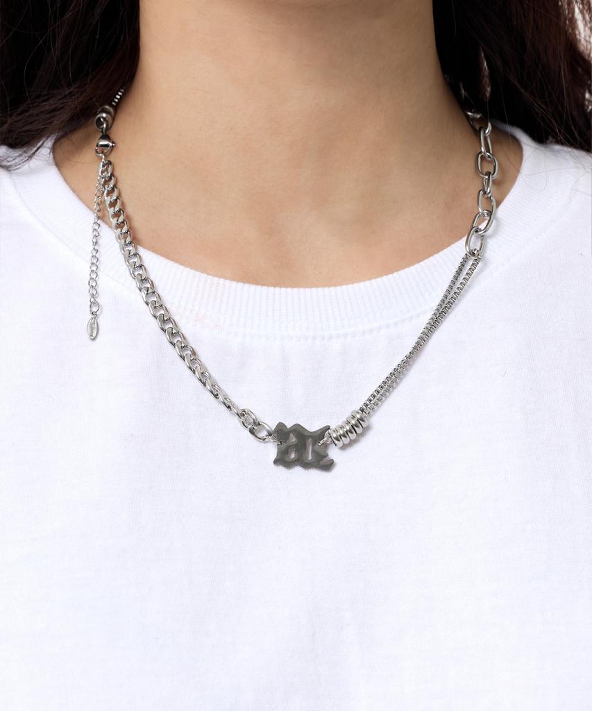 Cream Soda Lab Block Initial Mixed Chain Necklace