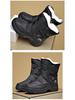 Men's Black High-Top Winter Snow Boots - Thickened, Non-Slip, Warm Cotton, With Zipper