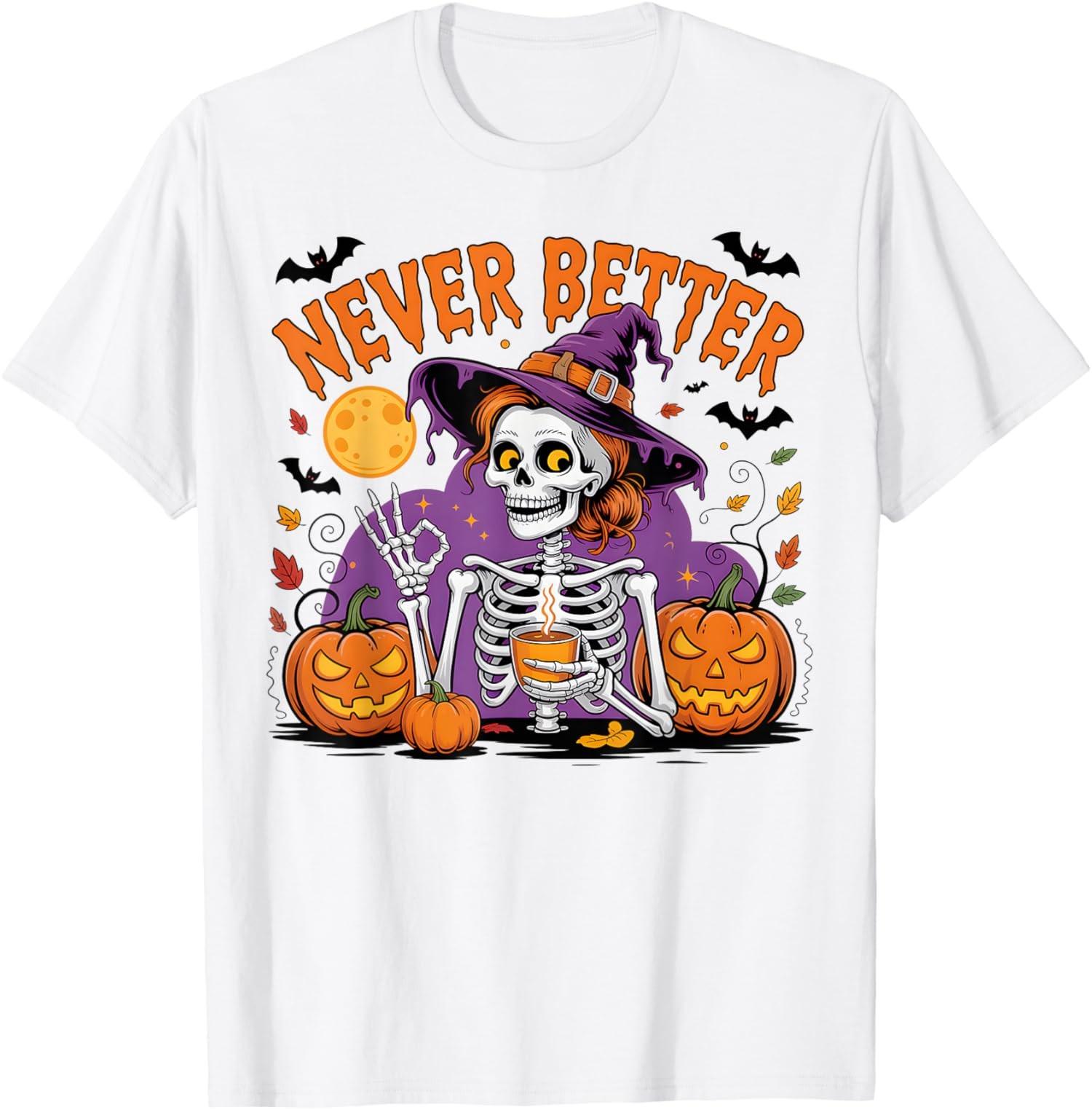 Skeleton Design Funny Coffe Drink Design Skeleton Unisex T-Shirt S