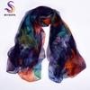 [BYSIFA] Ladies Silk Scarf Shawl New Long Scarves Fashion Brand Scarves Elegant Purple Blue Neck Scarf Beach Shawl Cover-ups