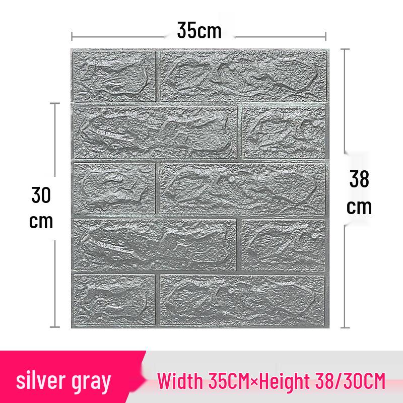 3D Anti-Collision Self-Adhesive Wall Sticker, 35x38cm – Waterproof, Moisture-Proof, and Soft Decorative Wallpaper