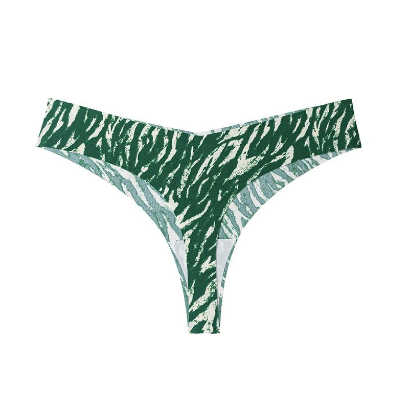 Women's Spring and Summer Sexy Camo Sports Non Mark Low Waist Thong Underwear