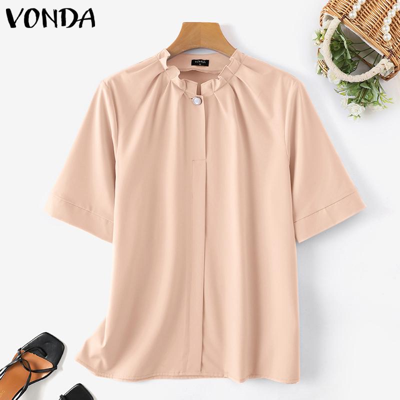 

VONDA Летние женские повседневные свободные топы с короткими рукавами