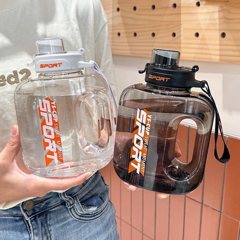 Water bottle new large capacity ton cup anti-drop high temperature sports kettle men's and women's fitness plastic ton barrel straw