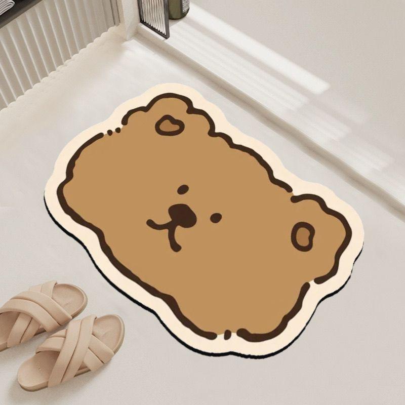 Diatom Mud Style Floor Mat Cute Puppy Floor Mat Entry Door Bathroom Bathroom Floor Mat Water Absorption Quick Drying Non-slip