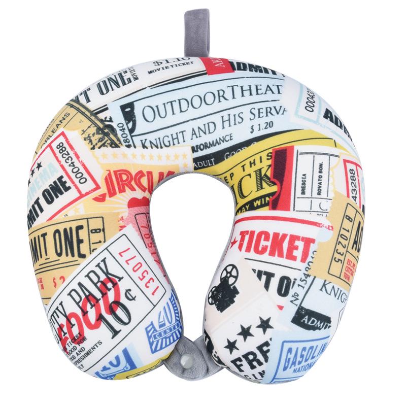 Custom Logo Solid Color U-Shaped Travel Neck Pillow with Foam Particle Support