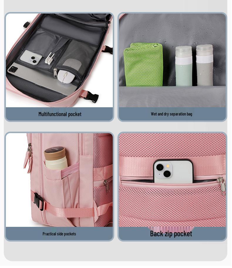 Multifunctional Travel Backpack with Shoe Compartment and Wet/Dry Separation for Business and Outdoor Use