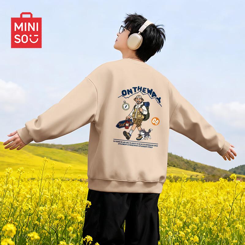 MINISO Men's Graphic Crewneck Sweatshirt