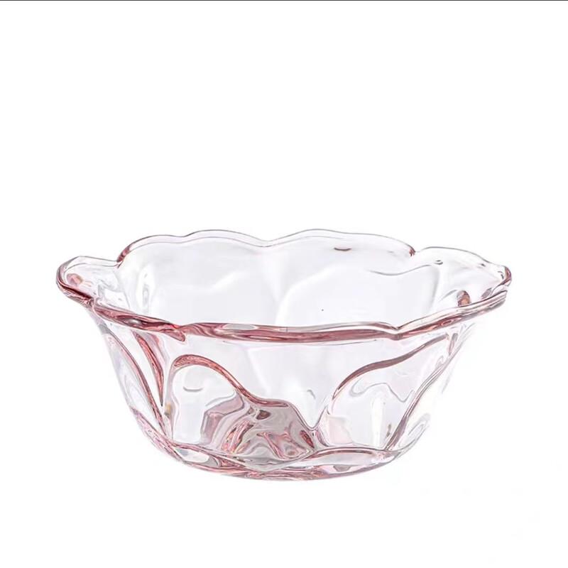 ZISIZ Gold-Rimmed Rose Glass Serving Dishes