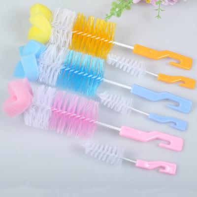 2 Stücke Baby Nippel Milch Flasche Tasse 360 ​​Grad Schwamm Reiniger + Schnuller Pinsel 