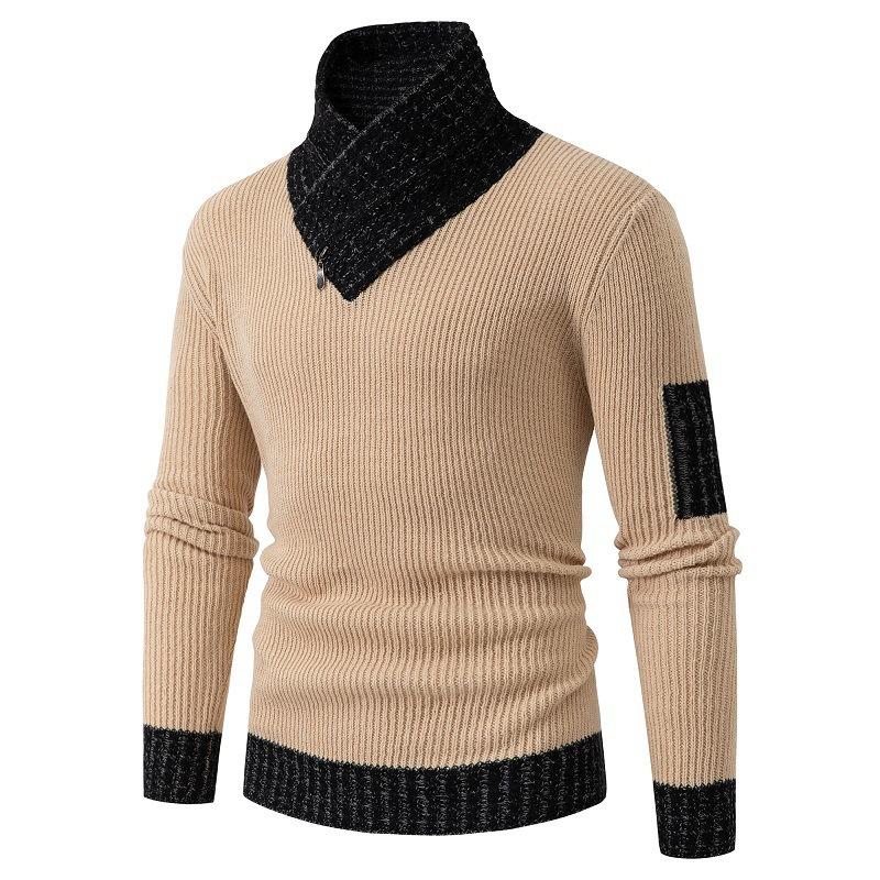 Fashion Color Block Warm Casual Neck Scarf For Men Winter Daily Wear