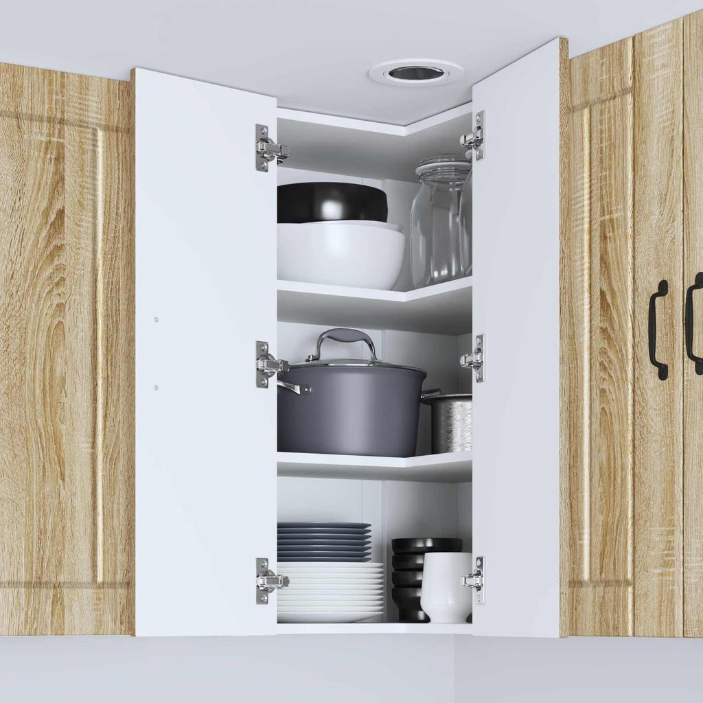 Wall Mounted Corner Cabinet LUCCA Sonoma Oak 57 x 57 x 80 cm