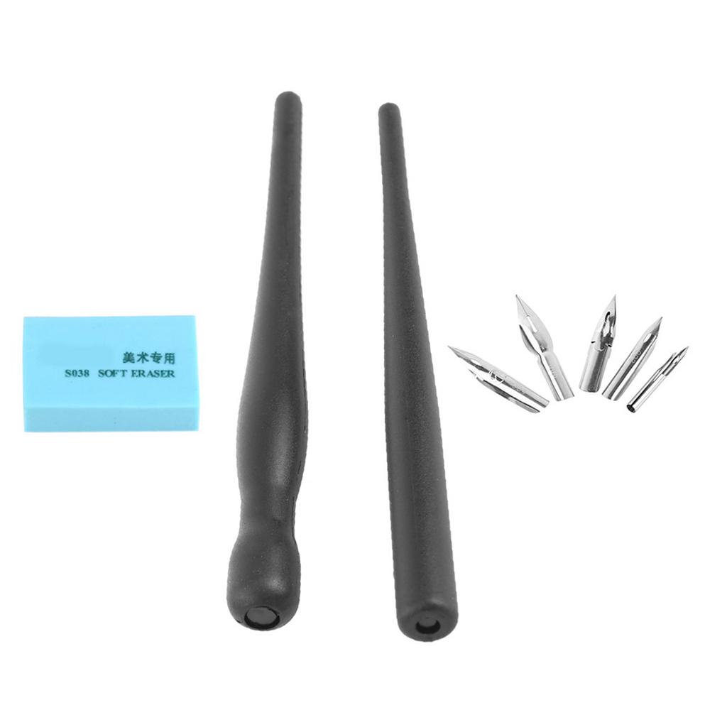 1 Set Manga Cartoon Comic Drawing Painting Kit Tool With 2 Pen Holders and 5 Nibs