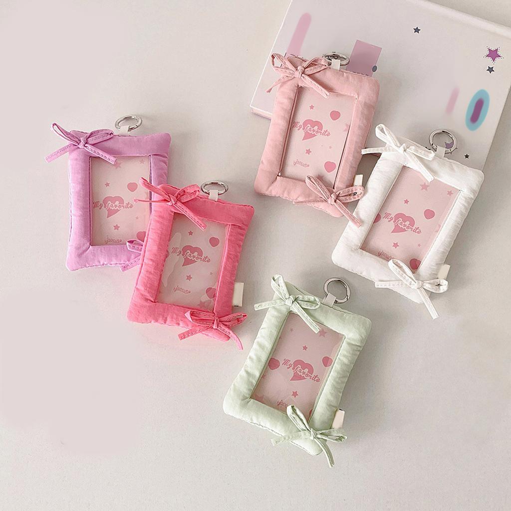 Cartoon Photocard Holder Kpop Photo Card Holder with Keychain ID Card Holder Pendant Keychain Student Card Sleeves